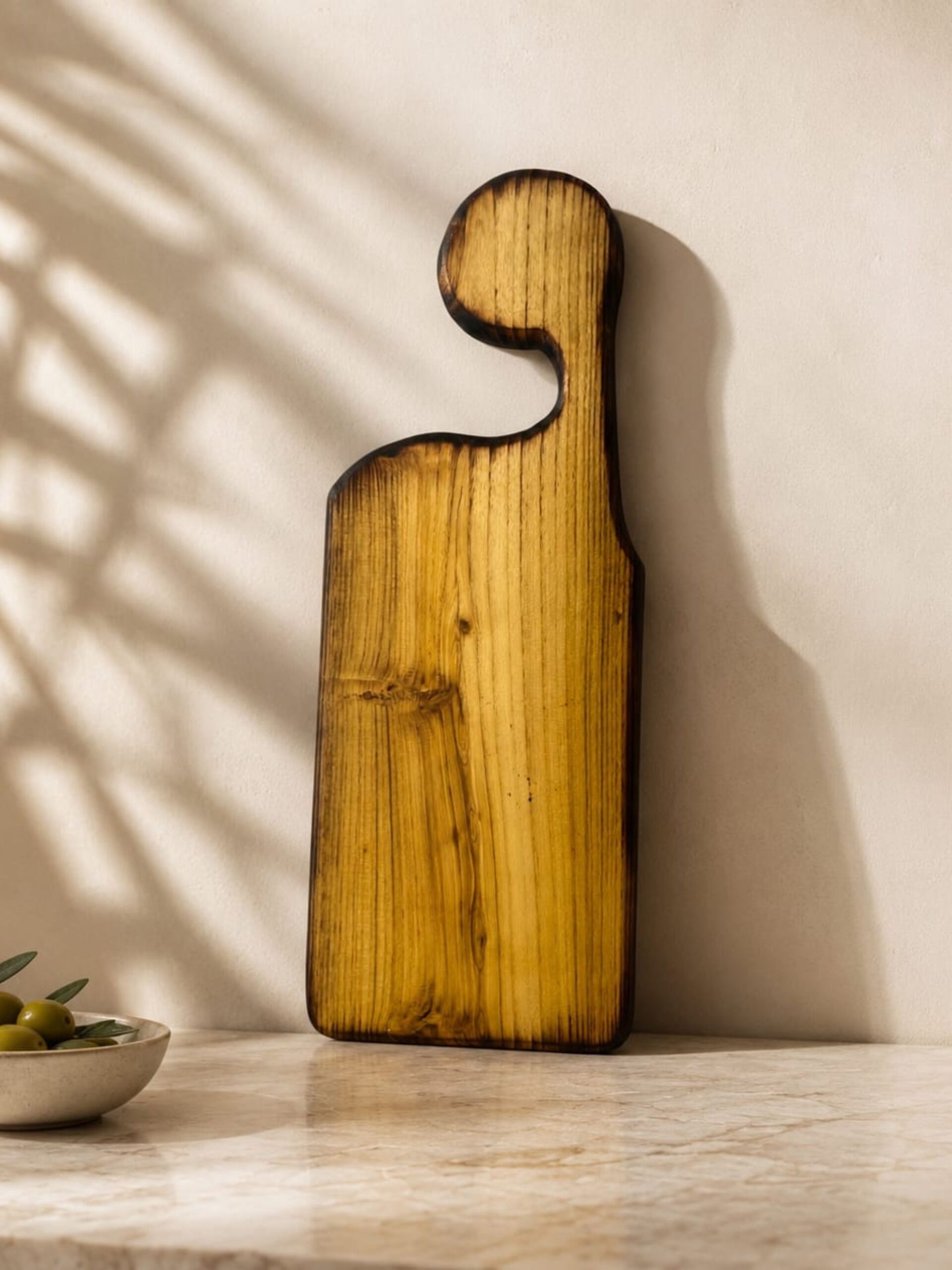 Acacia Long Cutting Board with Epoxy- Blue Lightning - Image 6
