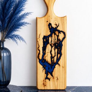 Long Acacia Wood & Epoxy Cutting Board- Royal Blood
