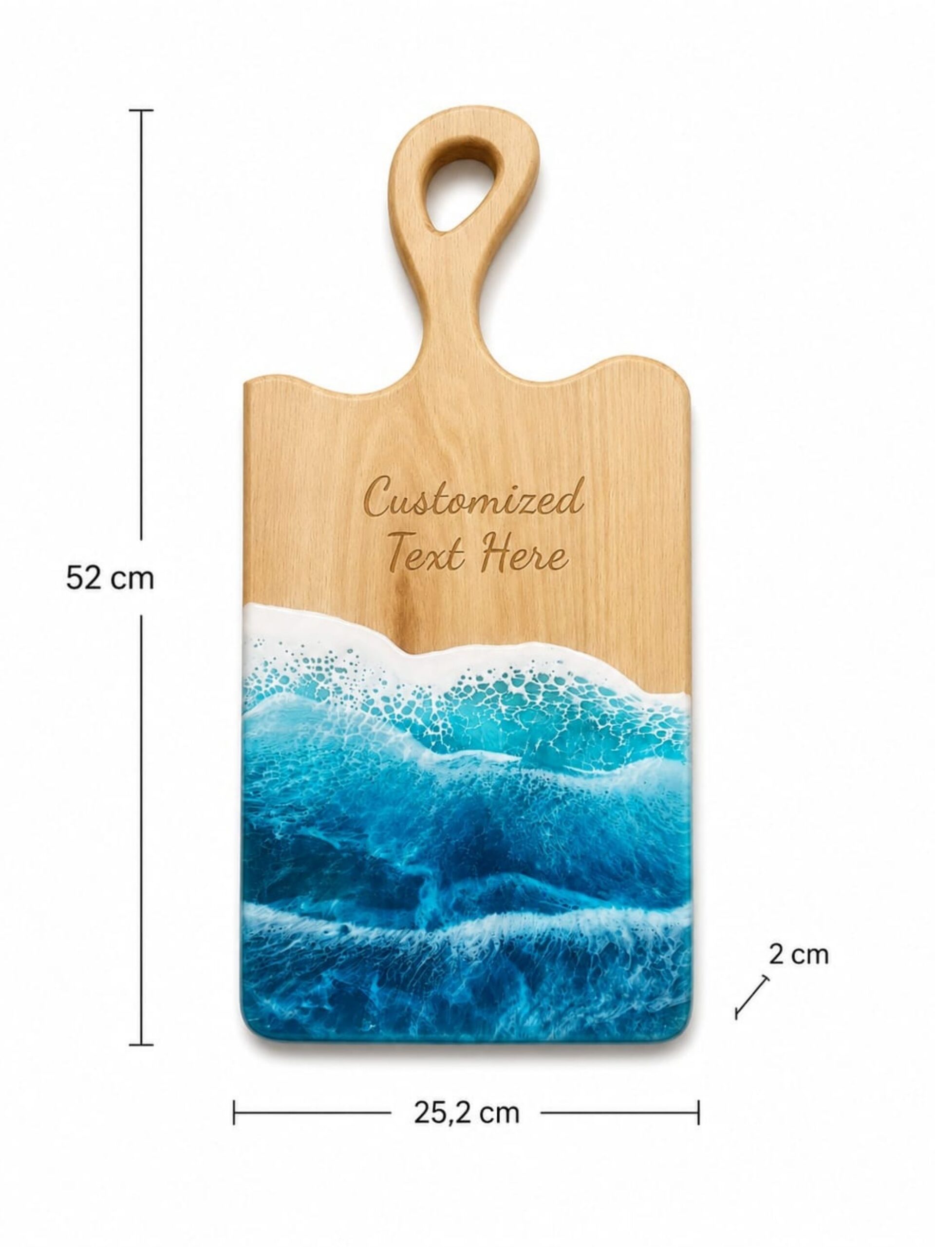 Beech-Ocean Vawe Cutting Board “C” - Image 4